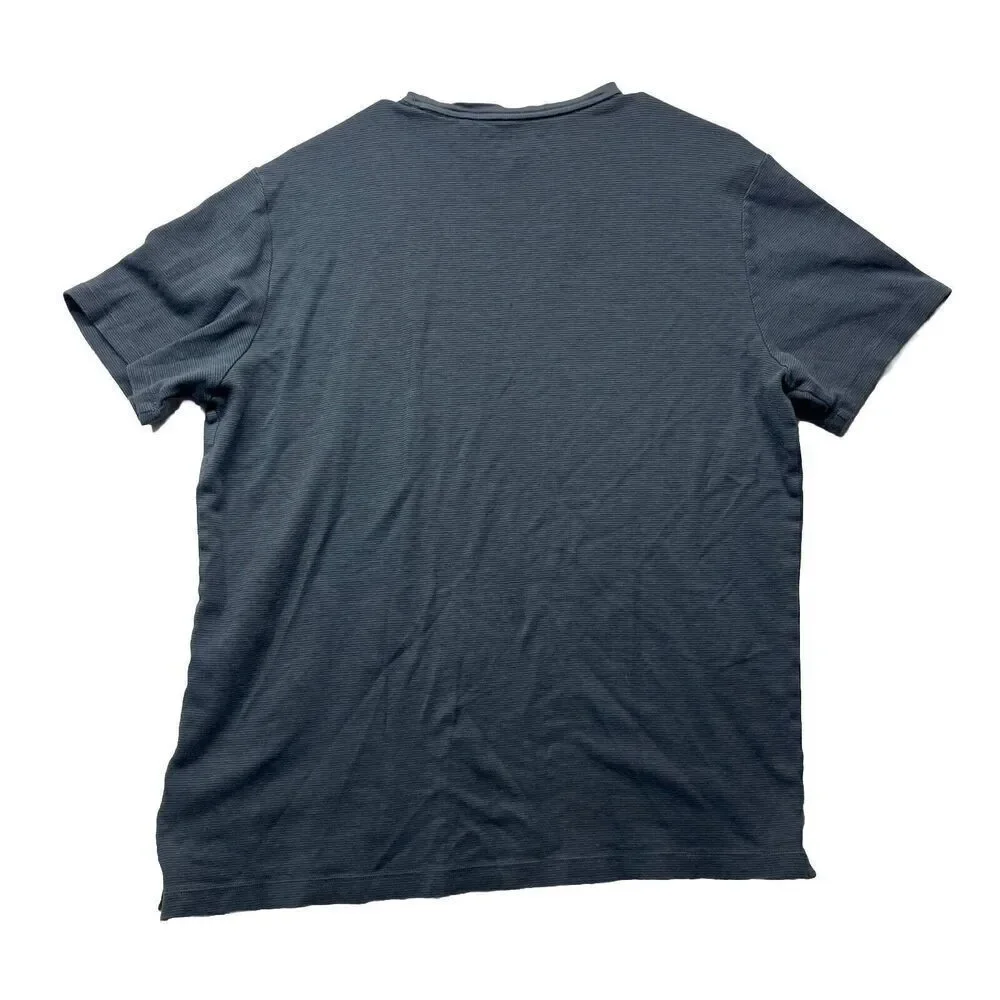 Banana Republic Men's Luxe Touch Performance Tee 100% Cotton Size XL Blue Stripe